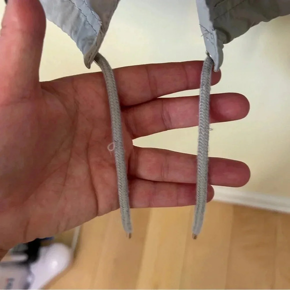 Women's 1 Sunset Lane Nylon Drawstring Hooded Rain Jacket Taupe Silver Hardware - Picture 3 of 8